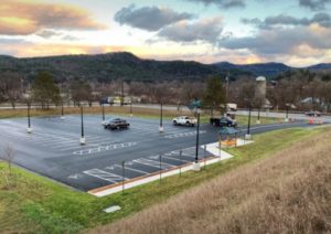 Parking lot in the mountains of Vermont