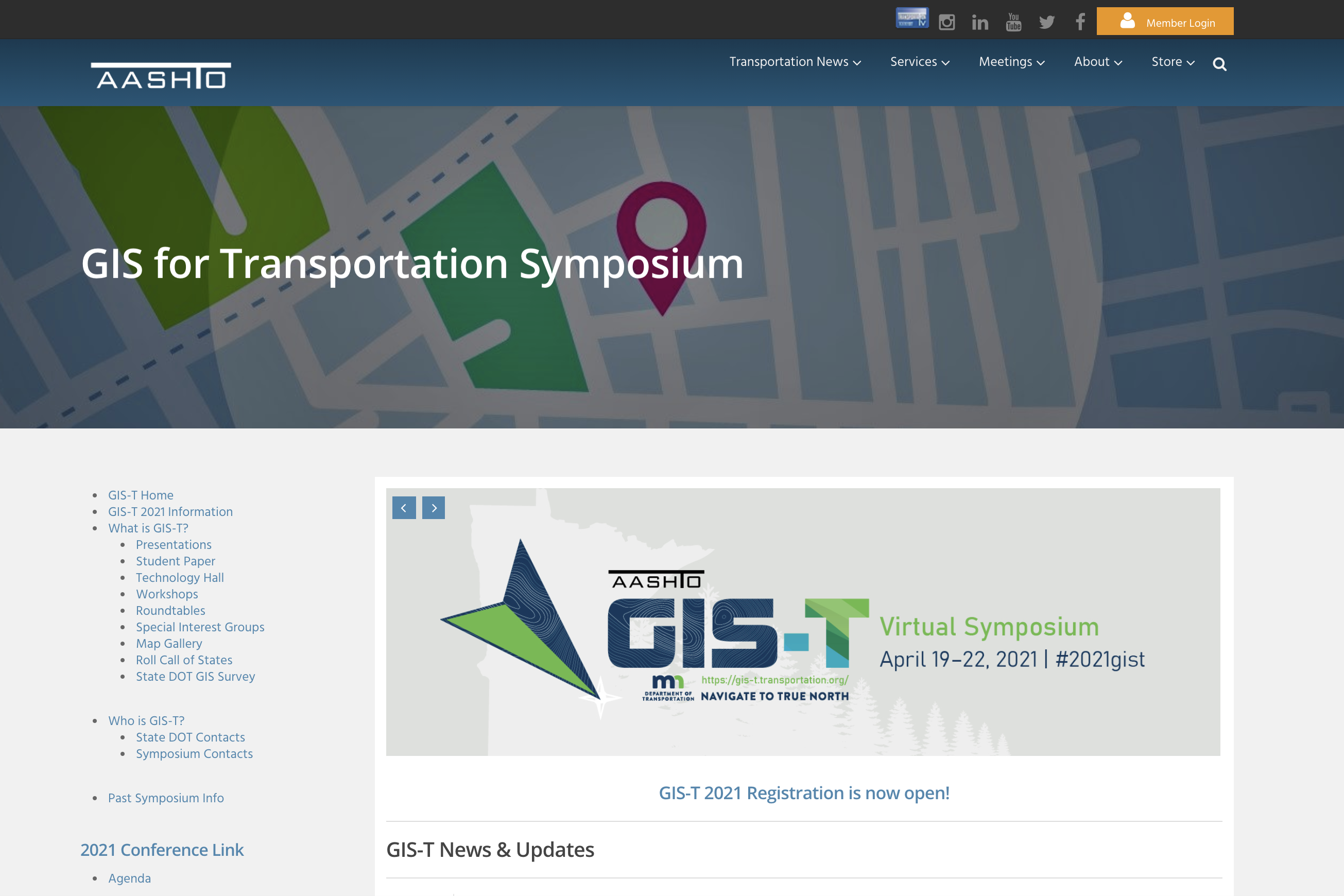 screenshot of GIS website