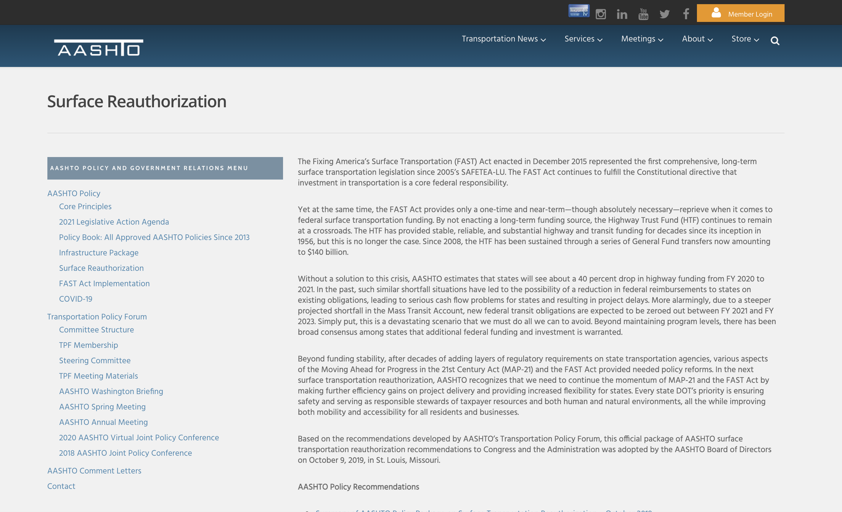 screenshot of surface reauthorization website