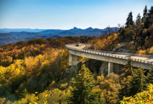 Mountain road in autumn.