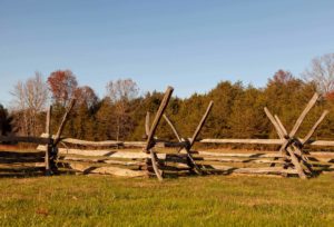 Historic wooden picket fence.