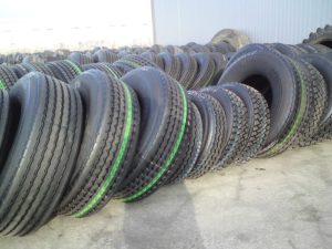 Tires lined up