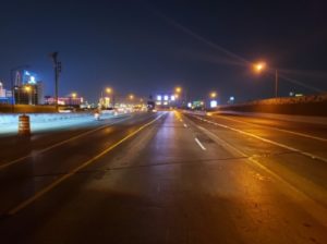 Nevada street at night