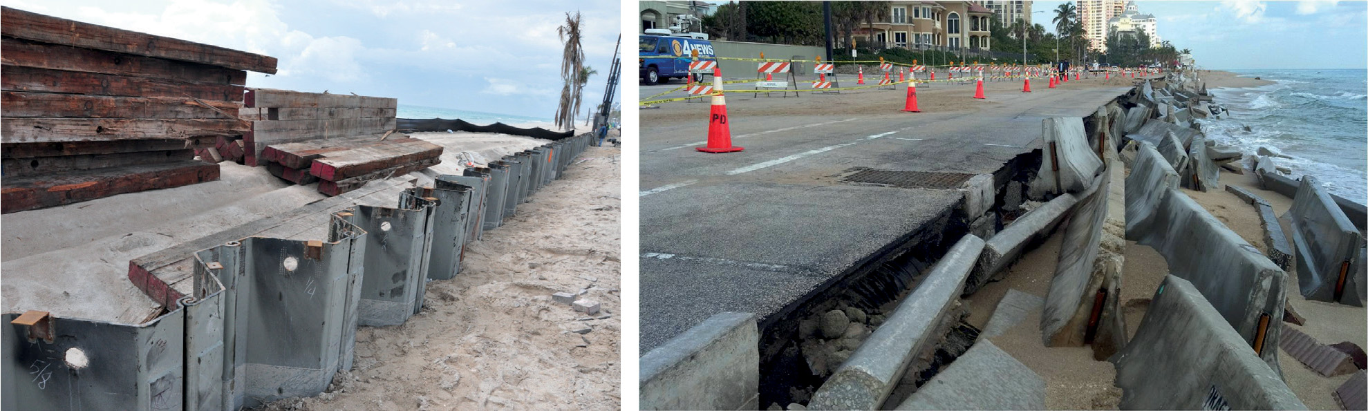 Figure 3: Hurricane-related Damages and Emergency Repairs, Photos Provided by FDOT